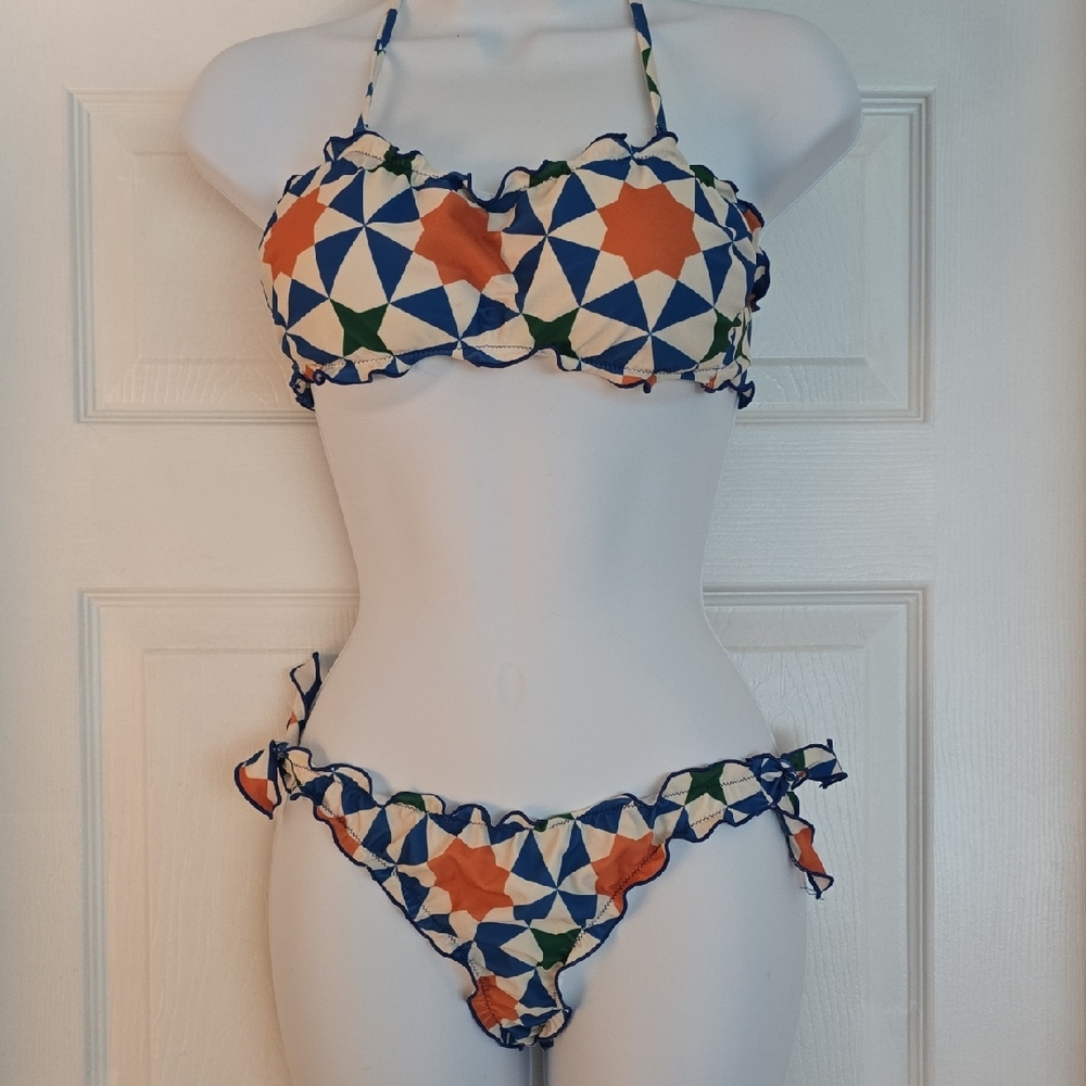 Vibrant Geometric Print Bikini Set